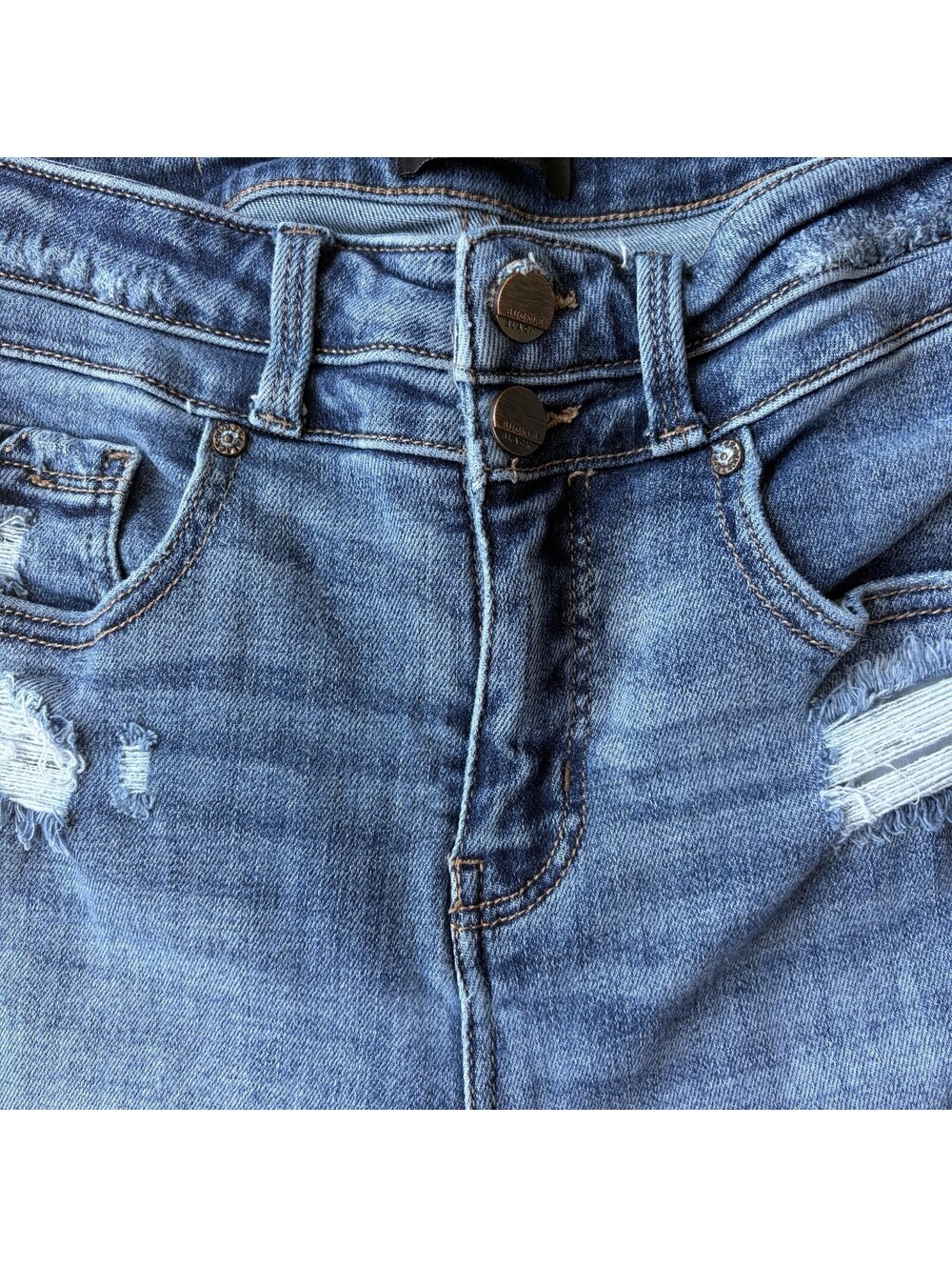 Buckle Black Women’s Ankle Skinny Jeans Blue Medium Wash Distressed Stretch 30 - Picture 3 of 8